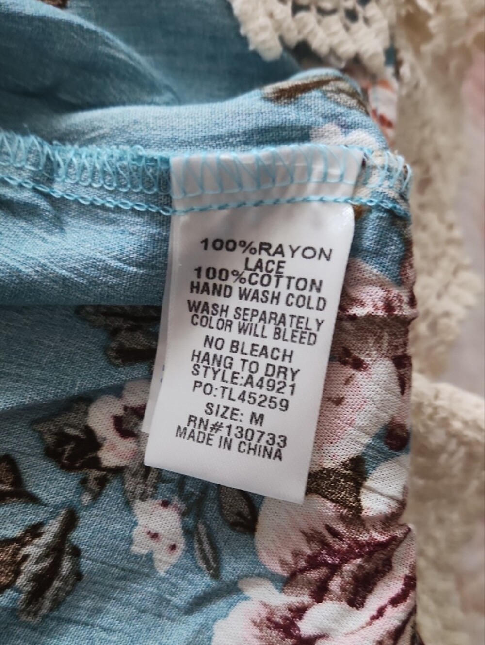 Umgee Teal Floral Open-Front Duster - Picture 3 of 6